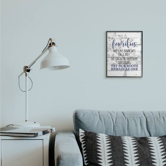 Stupell Industries Family Branches and Roots Phrase Tree Growth Inspiration Framed Wall Art